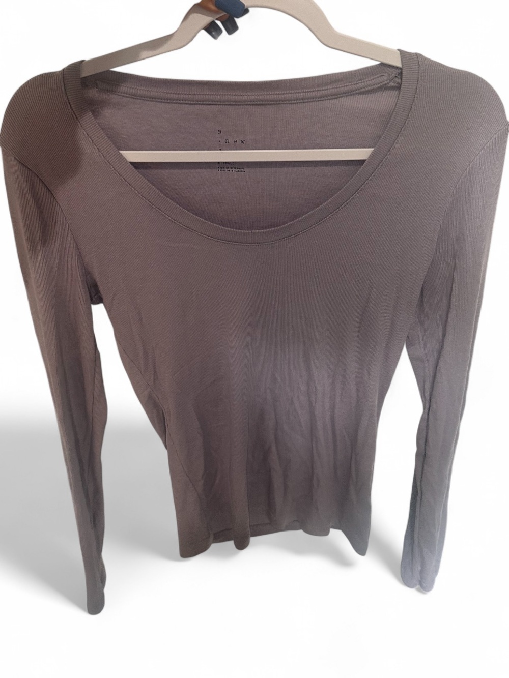 a new day Scoop Neck Long Sleeve Top - Taupe